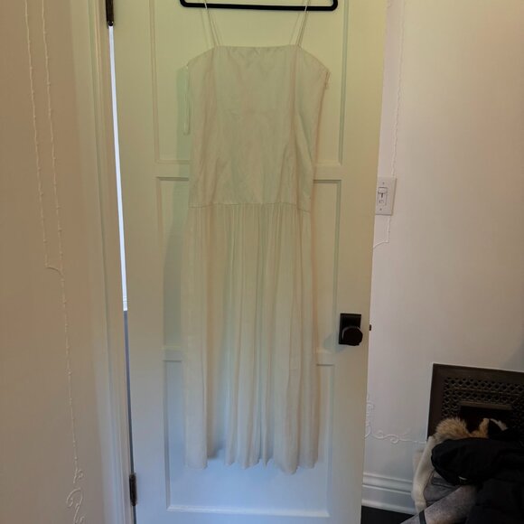 NWT Zara White Drop Waist Maxi Dress Sz M - Picture 5 of 5